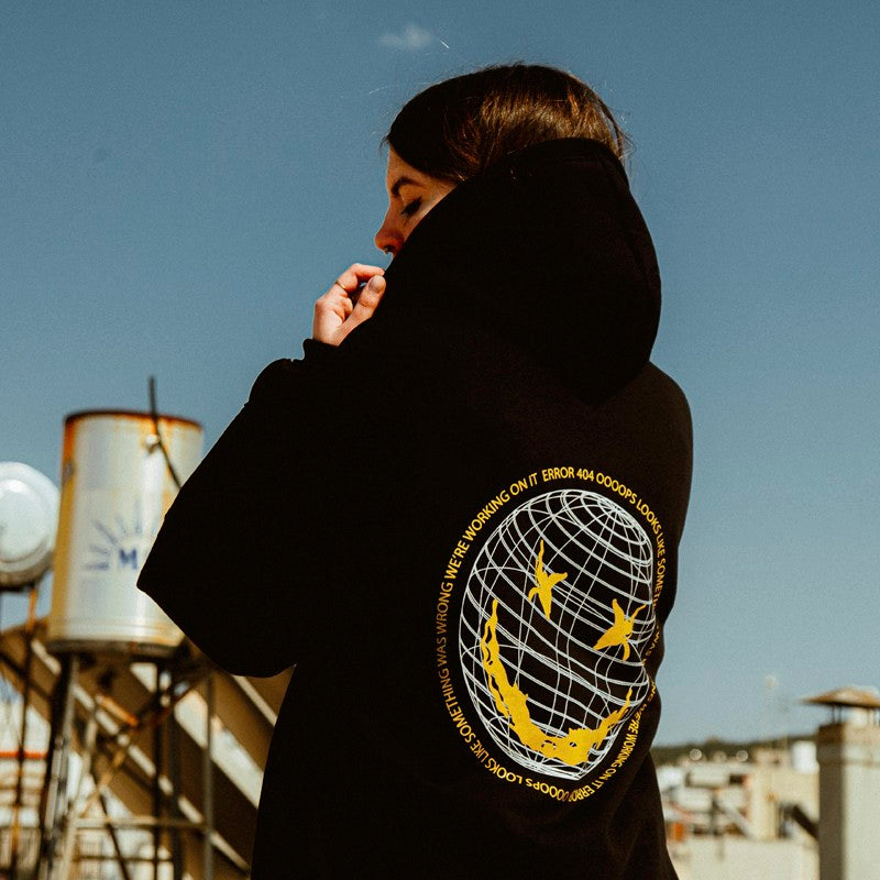 Hoodie ΑΤΕ Black/Yellow “Heart Not Found”