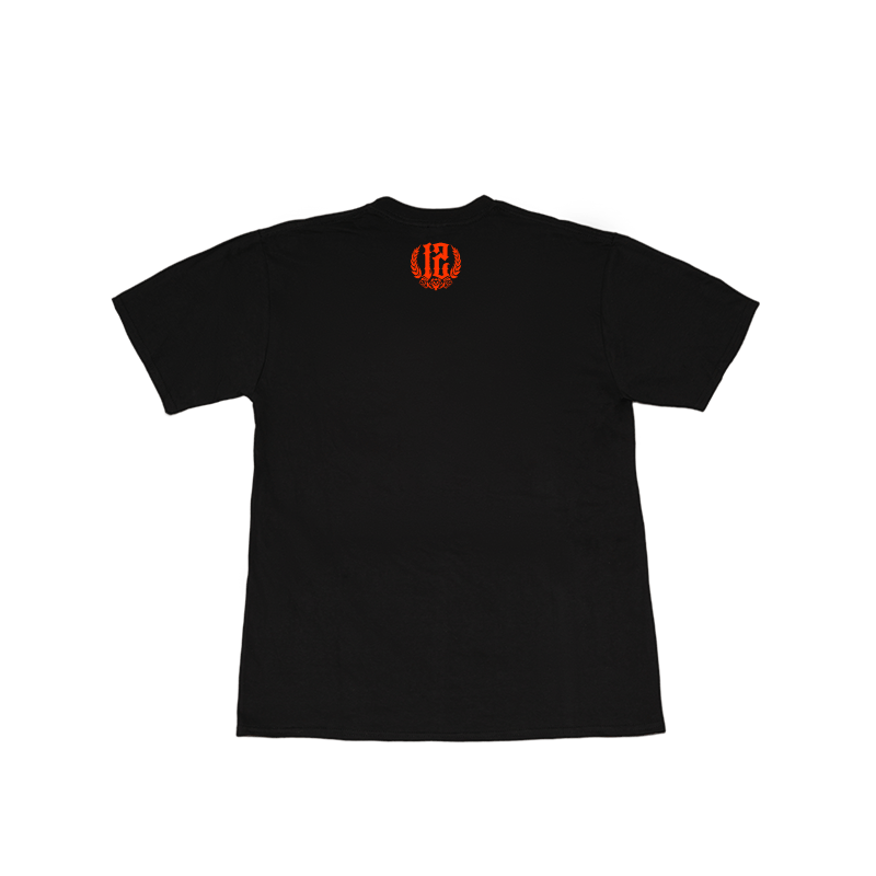 T-Shirt 12os Pithikos Black ''Para Siempre'' Orange