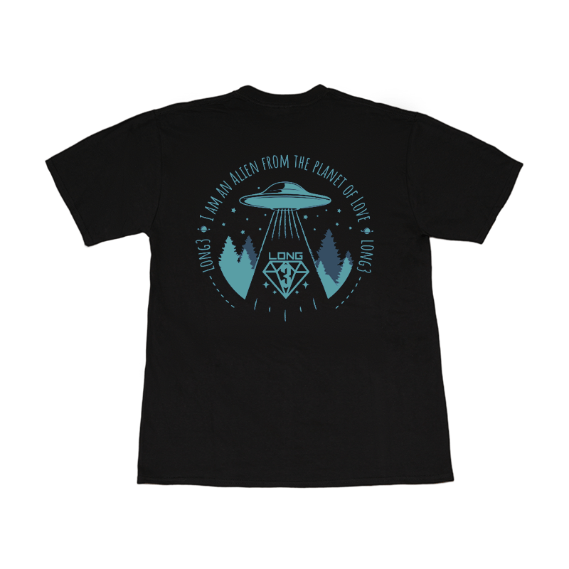 T-Shirt Long3 Black 318 Blue