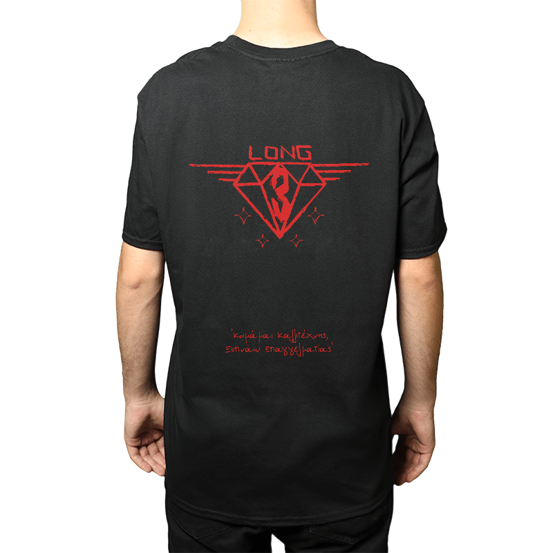 T-Shirt Long3 Black 318 Red