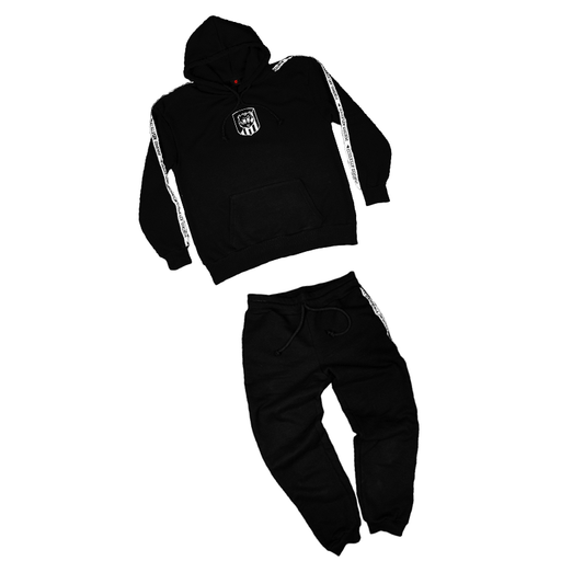 Combo Hoodie + Sweatpants Pindos Atletico Black With Tape