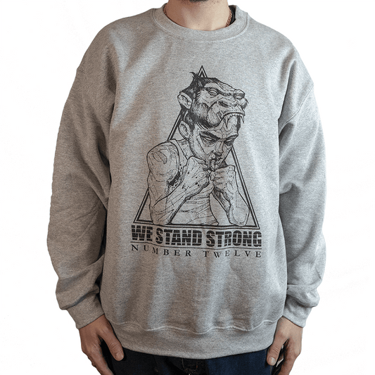 Crewneck 12os Pithikos Fighter (We Stand Strong) Grey