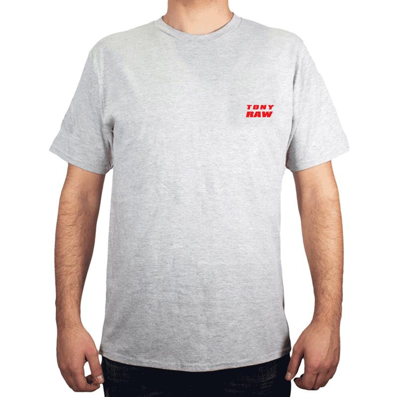 T-Shirt Tony Raw Grey With Red