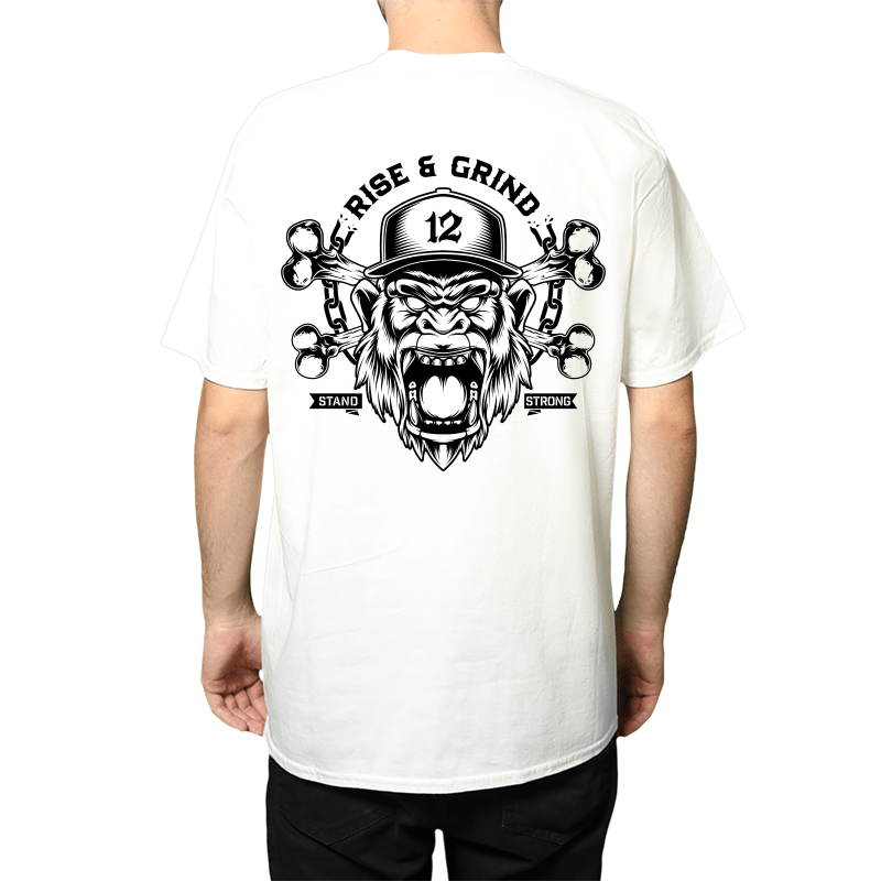 T-Shirt 12os Pithikos Rise and Grind White