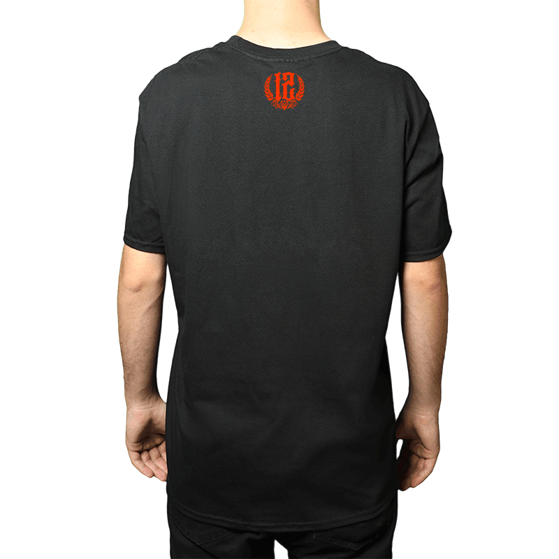 T-Shirt 12os Pithikos Black ''Para Siempre'' Orange