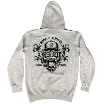 Hoodie 12os (Rise and Grind) Grey