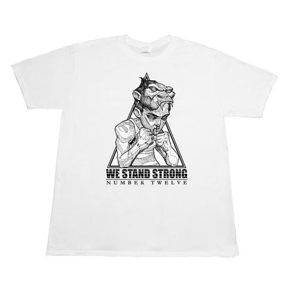 T-Shirt 12os Pithikos Fighter (We Stand Strong) White