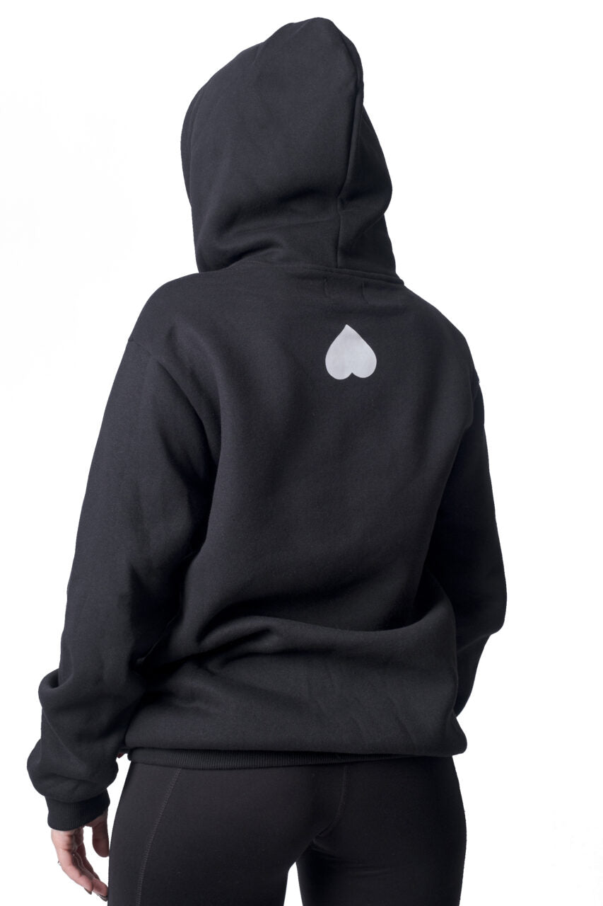Hoodie No Love Black With Classic Logo