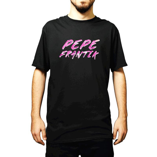 T-Shirt Pepe Frantik Black With Pink Logo