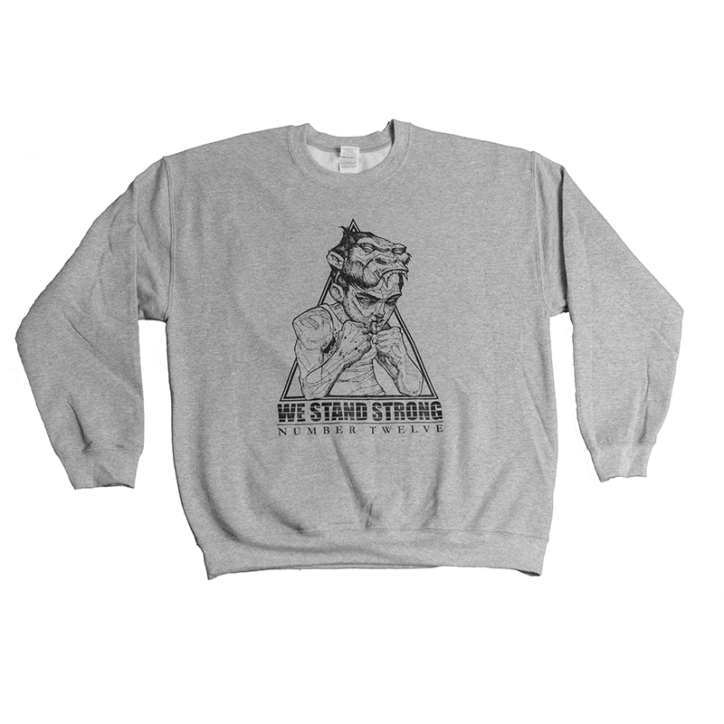 Crewneck 12os Pithikos Fighter (We Stand Strong) Grey