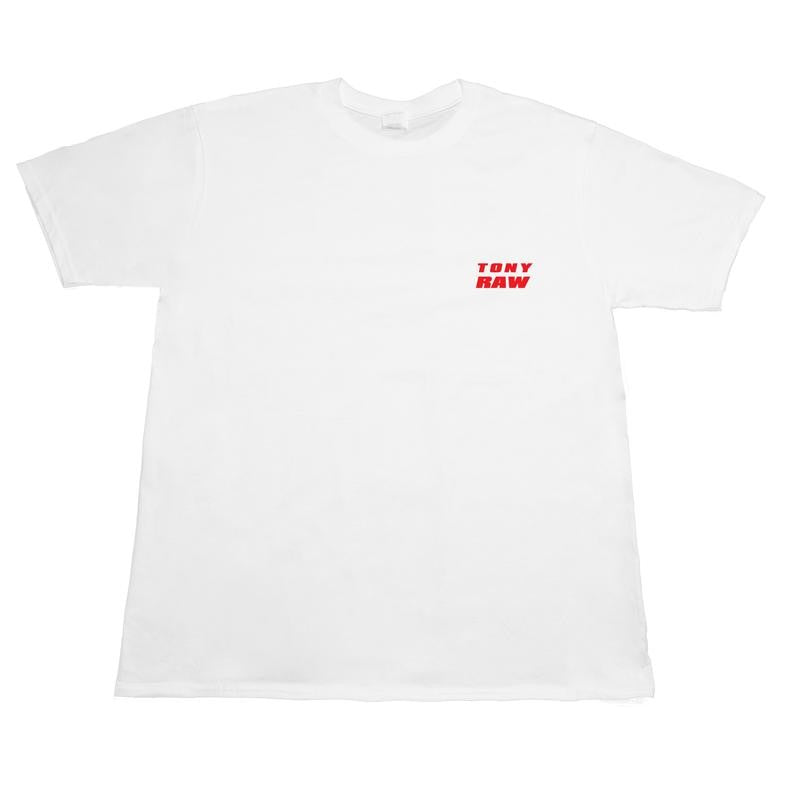 T-Shirt Tony Raw White With Red