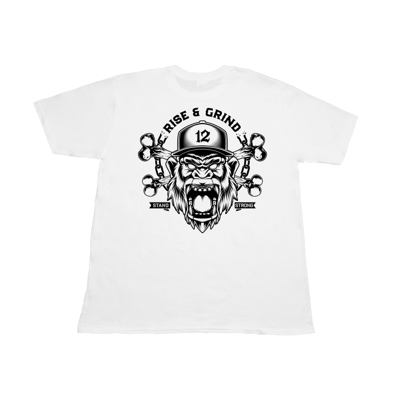 T-Shirt 12os Pithikos Rise and Grind White